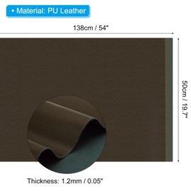 PATIKIL 54x19.7x0.05 Inch Faux Leather Sheets, Soft Colored Faux PU Leather Sheets Repair Fabric Patch for Book Binding, Repairing, Crafting, Sewing, Dark Coffee Color