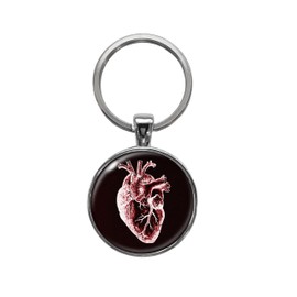 Anatomical Heart Edar Allen Poe Quote Keychain