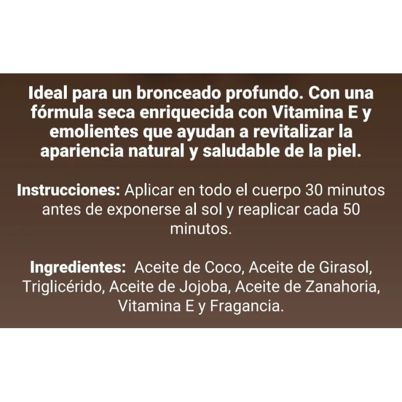 Bronceador De Coco 100 % Biodegradable Fps 15 250 Ml.