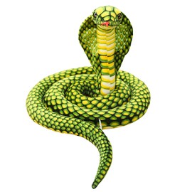 Trayosin Plush Toy, Giant Snake, Plush Large Cuddly Toy, Stuffed Animal Snake, Realistic Stuffed Toy, Snake, Plush Toy, Gifts for Birthday Party, Prank Props (Green, 80 cm)