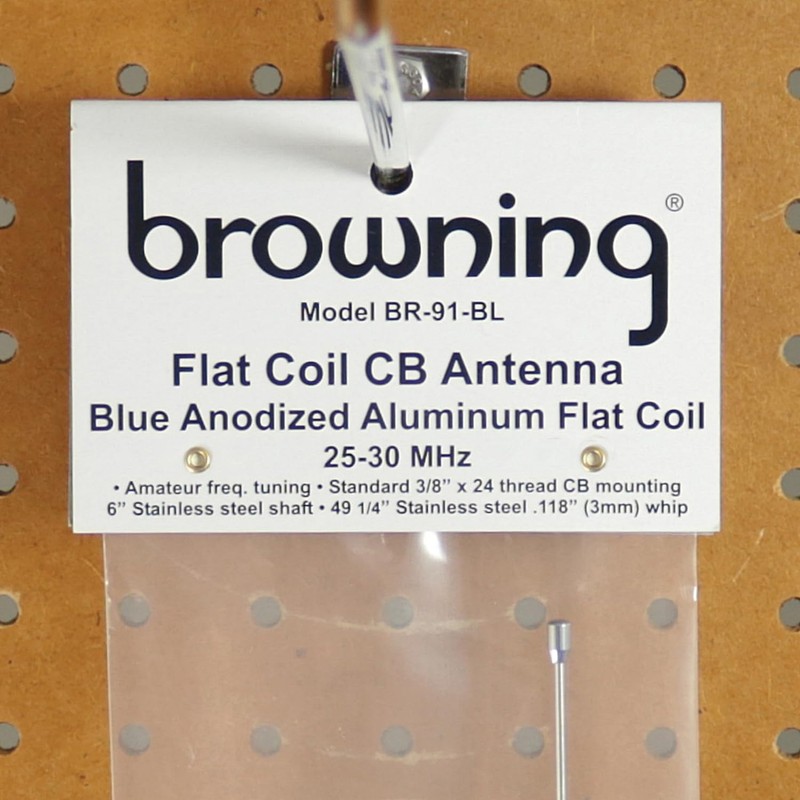 Browning BR-91-BL BR-91 63-in. 15,000-Watt Flat-Coil CB Antenna with 6-in.