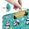Naanle Lovely Panda Cartoon Floral Acrylic Clipboard with Low Profile