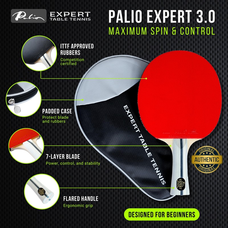 Palio Expert 3.0 Table Tennis Bat & Case | ITTF
