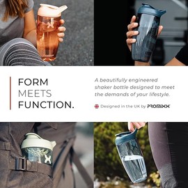 Promixx PURSUIT Protein Shaker Bottle 2-Pack – Premium Sports Blender Bottles for Protein Mixes and Supplement Shakes – Coral, Seagrass Green, 700ml