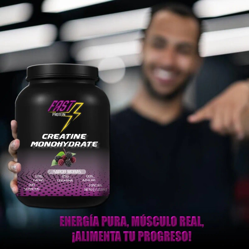 Creatina Monohidratada Fast Protein 1kg 200 Servicios Varios Moras-