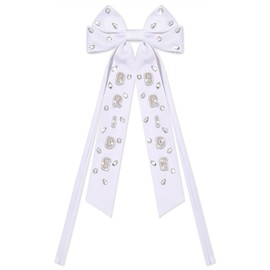 Bride Hair Bows Clips for Women Bridal Accessories White Satin Ribbon Hair Bows Wedding Hair Bow Barrettes Engagement Hair Accessories Outfits Party Gifts