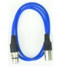 Paccs 2 x 1 m Microphone Cable Blue XLR Male