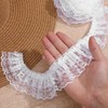White Lace Ribbon, 1.8" x 6 Yards Double Layer Ruffle