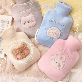 Baby velvet insulated cold water bag + cover 350ml hot water heating pack hot pack icing Baby velvet hot water pack/gray 2ea