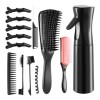 Kit Completo 12pzs Peines Y Cepillos Profesionales Color Negro