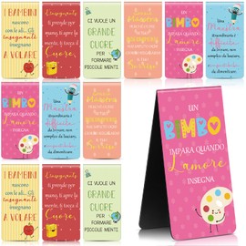 Chrisfall 12 Magnetic Bookmarks for Teachers Educator Bookmarks with Inspirational Sayings Gift for Thank You Birthday Graduation Farewell Gift for Primary School School