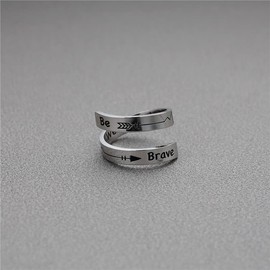 Uloveido Inspirational Ring Stainless Steel Open Ring Jewelry Birthday Graduation Gift for Women Teens Girls Boys Y1275-We Live