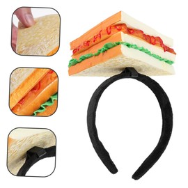 Baluue Cute Artificial Sandwich Headband Fun Food Shaped Hair Accessory for Parties Cosplay and Festivals Lightweight and Comfortable Headdress for Costume Decorations