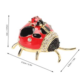 KENANLAN Ladybird Jewellery Box Trinket Box Red Enamel Crystals Hand Painted Rings Earrings Jewelry Storage Box Ornament Home Decor