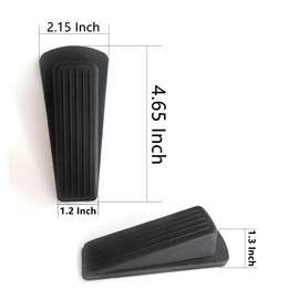 Door Stop, Door Stopper, Door Wedge, 6 Pack Rubber Door Stopper, Rubber Door Stops for Bottom of Door, Works on All Floor Types (Black)