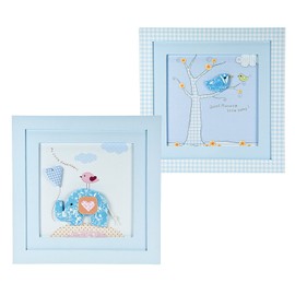Mousehouse Gifts - Nursery Wall Art Set with Heartwarming Messages, Blue Wall Prints for Baby Boy's Room Decoration