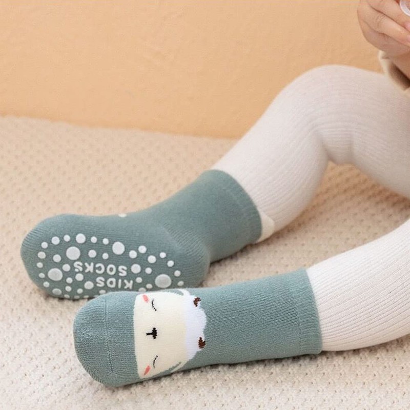 FedMois 6 Pairs Baby Kids Cozy Warm Winter Socks Anti-slip