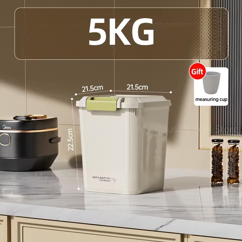 Beige Plastic Kitchen Storage Containers with Lids