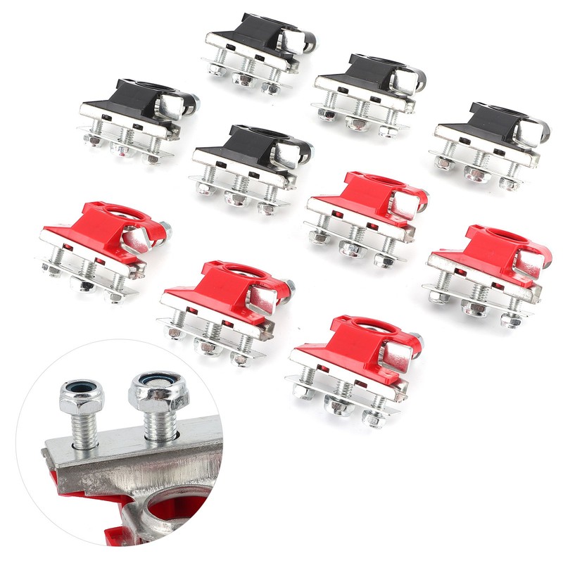 5Pair Car Battery Terminals Top Post Cable Connector Clamps Clips