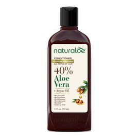 Naturaloe - Repairs & Moistures Conditioner - 100% Vegan Formula Infused with 40% Aloe Vera Gel + Argan Oil, EcoFriendly, Cruelty Free, No Parabens, No Silicones - 12 fl oz