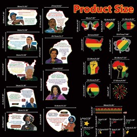 gisgfim Black History Month Bulletin Board Decoration Set African American Inspirational Borders Cutouts for Classroom School Bulletin Board Craft Home Wall(Black History Month)