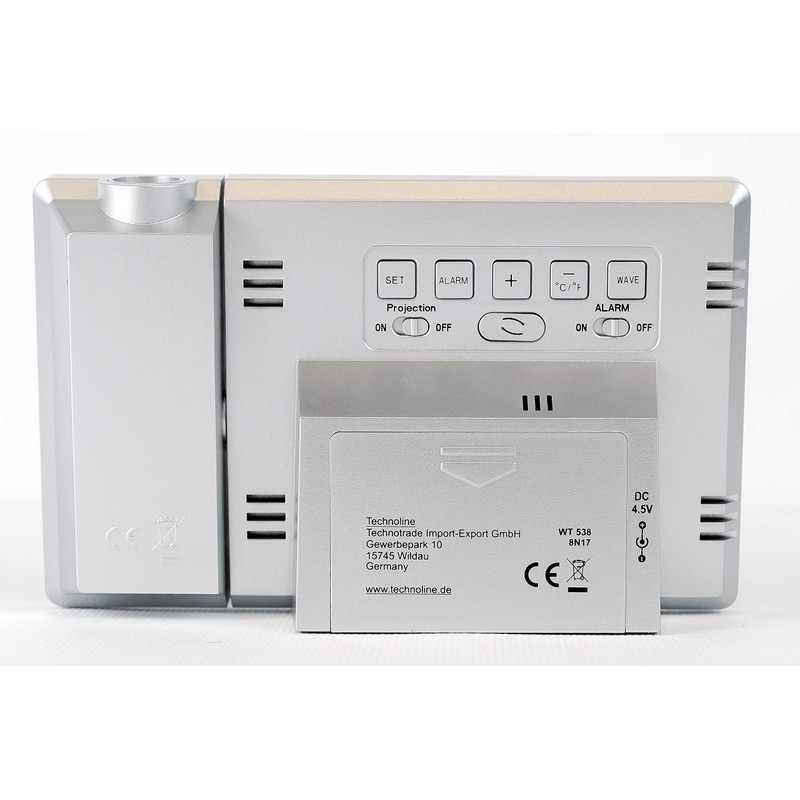 Technoline Touch sensor radio projection alarm clock.