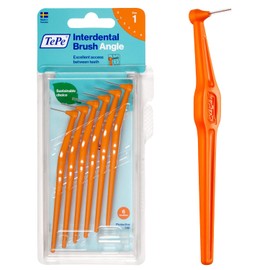 TePe Angle Cepillo Interdental Angulado, Cepillos interdenaltes TePe Naranja 0.45mm Blister 6 Piezas.