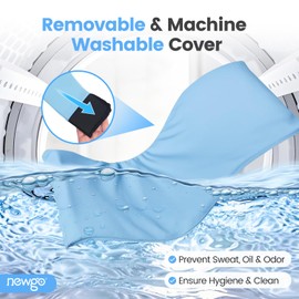 NEWGO Kühlende Kopfbandage mit festem Gel – Angenehme Kopfkühlung bei Migräne, verstellbare Eiskompresse, weiches & bequemes Kühlband für Sport & Arbeit, hellblau