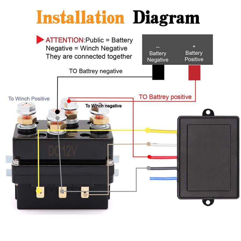 Torkettle 12V 500A Winch Solenoid Contactor Relay and Wireless Twin