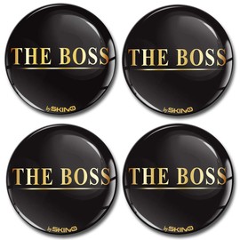 Biomar Labs® 4 x 50mm 3D Domed Car Wheel Centre Rims Hub The Boss Stickers Decals For Caps Vehicle Auto Tuning Emblem A 4750