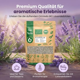 Bio Lavendelblüten Ganz Aromatisch 500g Lose Blüten Für Tee Küche Duft Natürlich Pflanzlich Vegan - OmVeda