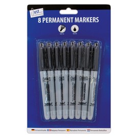 Just stationery 8 Black Permanent Markers Black