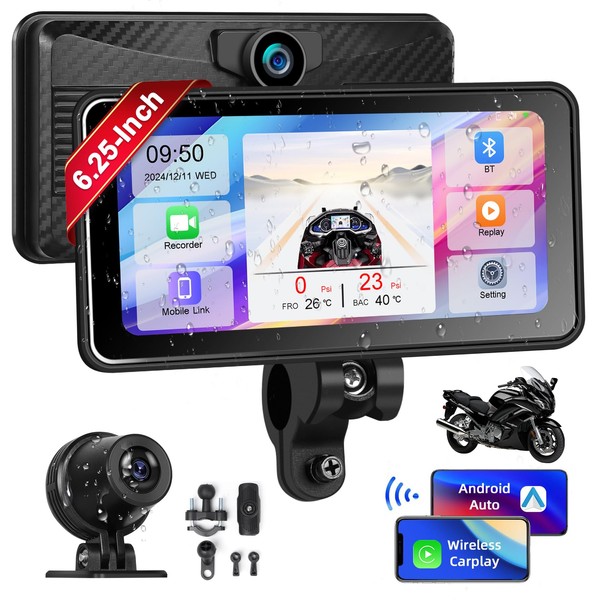 Motorsi 2024 actualización de motocicleta GPS inalámbrico Carplay/Android auto impermeable