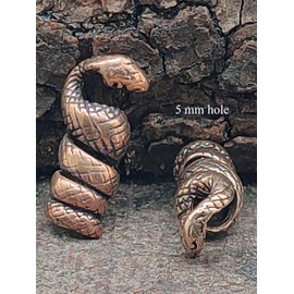Kiss of Leather Beard Bead Hair Bead Curl Bead Bronze Snake 5 mm, Bronze