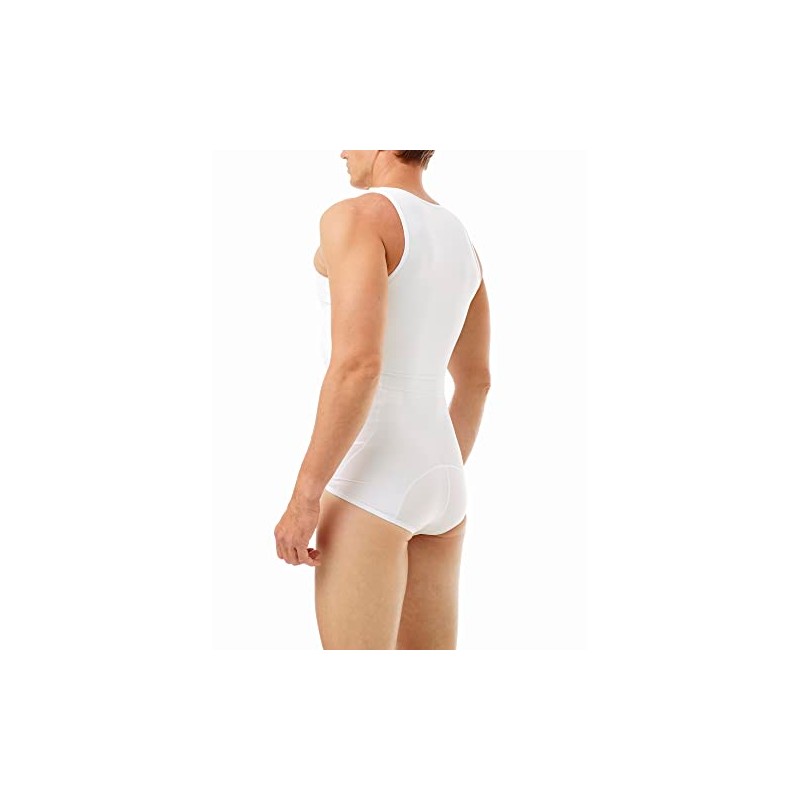 Underworks Mens Compression Tanksuit Girdle Shirt Small White