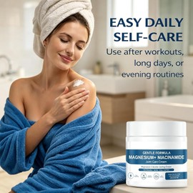 Magnesium Niacinamide Relief Cream,Topical Cooling Magnesium Cream for Joint, Leg, Foot, Lightweight Fast-Absorbing, Non-Greasy. 4.23oz/120 g (2 Pcs)