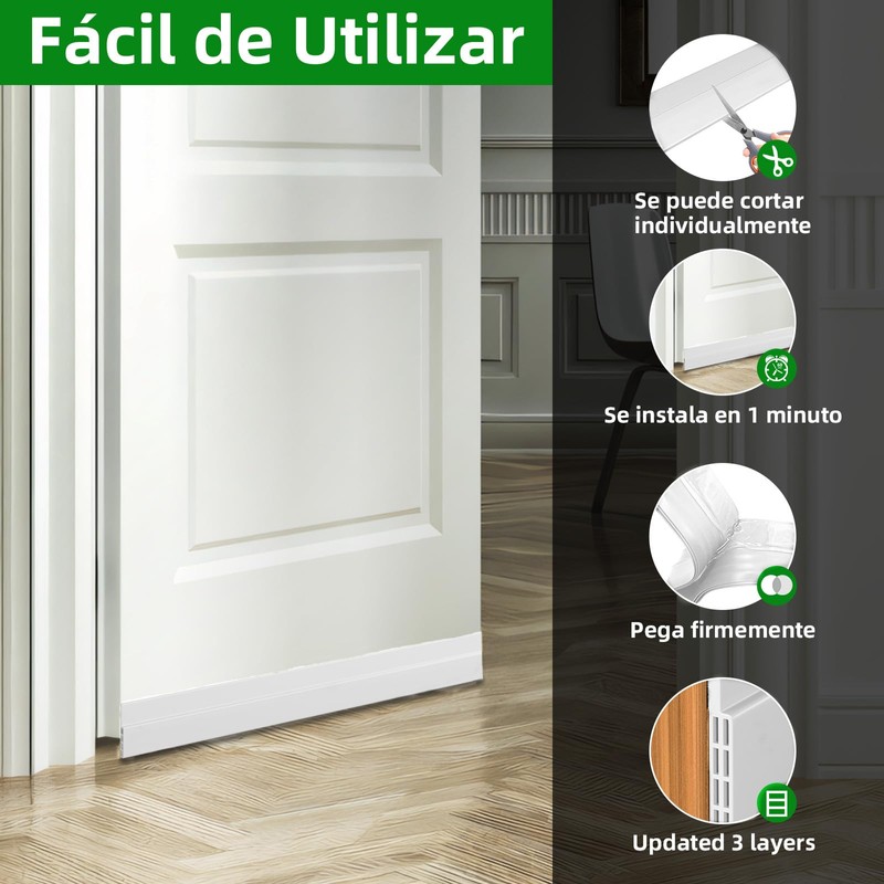 Guardapolvo para Puerta 2pzs,Cubre Polvo para Puerta de 3 Capas