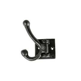 Dulton Iron Parts Double Swing Wall Hook, Antique Black, Height 3.3 x Width 1.6 x Depth 2.8 inches (83 x 40 x 70 mm), D.SWING WALL HOOK A.BLK S255-88ABK
