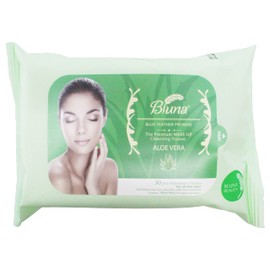 Bluna Facial Make-Up Cleansing Tissue for All Skin Types, Collagen + Vitamin E, 30ct per pack (12 PACK)
