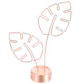 Hemoton Palm Leaves Picture Holder Card Photo Clips Holder Desk Stand for Memo Paper Note Photo Wedding Card Display Memo Stand Clamp