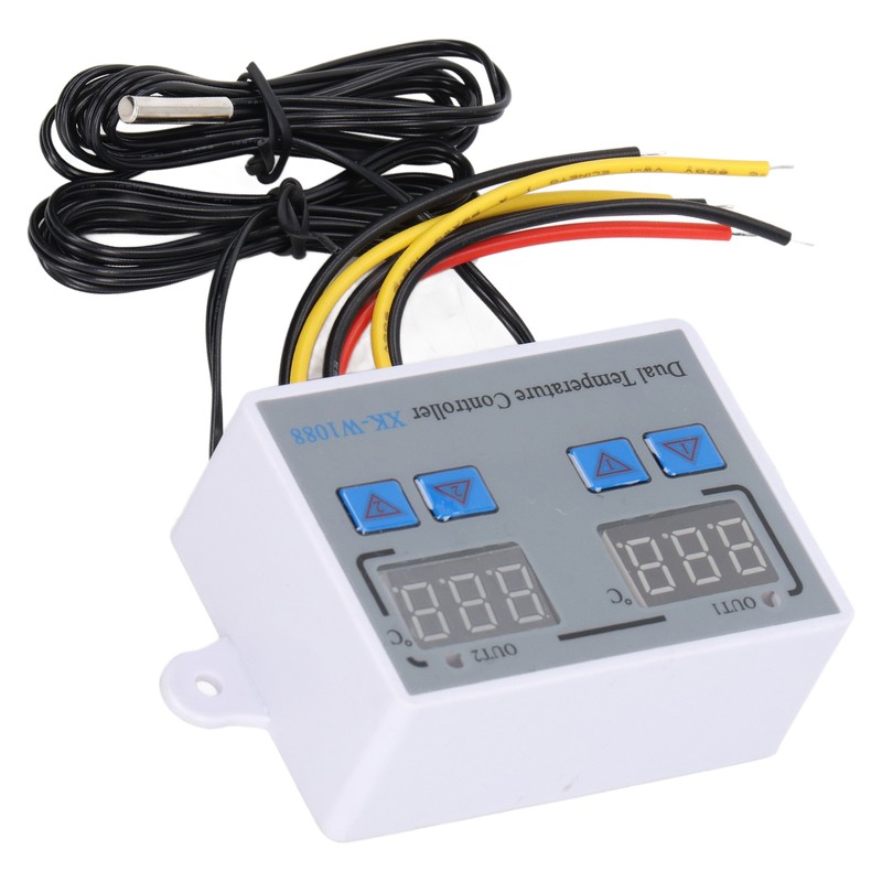 Dual Display Temperature Humidity Controller Heating Cooling Thermostat Switch NTC