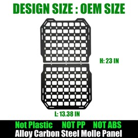 AIAUTOAIEV Alloy Metal Carbon Steel Molle Panel Rigid Seat back organizer Truck organizer Universal For Car truck Ford Jeep Ram (Matte black metal panel)