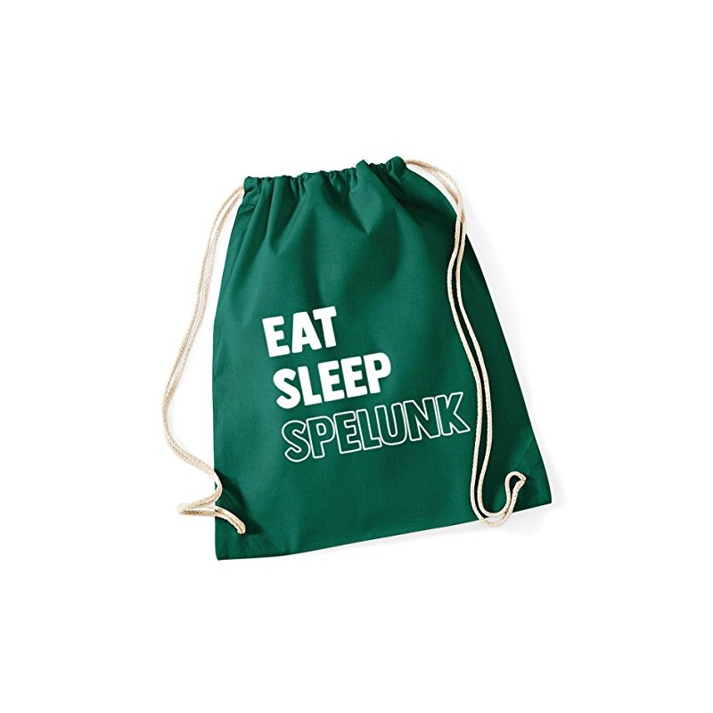 Hippowarehouse Eat sleep Spelunk Drawstring CottonSchool Gym Bag 37cm x