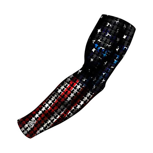 B-Driven Sports USA Stars & Stripes Arm Sleeve For Women & Men. Great Compression For All Athletes incl. Football, Baseball, Basketball, Bowling, Darts, Cycling. Large