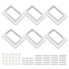 Aiwaiufu 2″ x 3.5″ White Vinyl Fence Brackets, Slotted Handrail