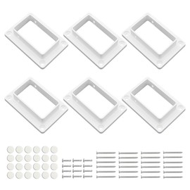 Aiwaiufu 2″ x 3.5″ White Vinyl Fence Brackets, Slotted Handrail Bracket Kit with Screws for Decking Railing, Mount to Wall or Other Vertical Flat Surface, Pack of 6