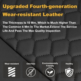 Elantrip Front Car Seat Cover Luxury Faux Leather Pocket with High Density Foam Non-Slip, Waterproof, Suitable for Cars, Trucks & SUVS (2PC Black)