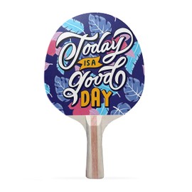 TigerTail Sports Today is a Good Day Colorful Design Ping Pong Paddle, Premium 5 Ply Table Tennis Racket (Black on Back)