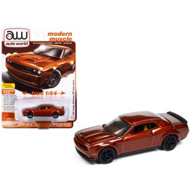 DCD 2021 Dodge Challenger SRT Super Stock 1/64 Scale Modern Muscle Series Diecast Model Car in Sinamon Stick Orange Metallic