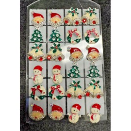 Unbranded 12 pairs Women Stud Christmas Earring Xmas Crystal Tree Snowman Silver Wholesale